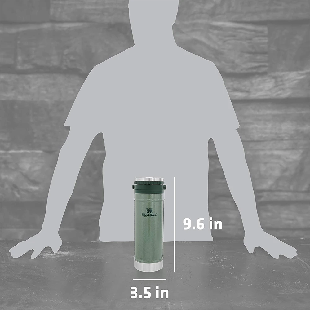 Stanley 16oz Classic Travel Press Hammertone Green - Image 4