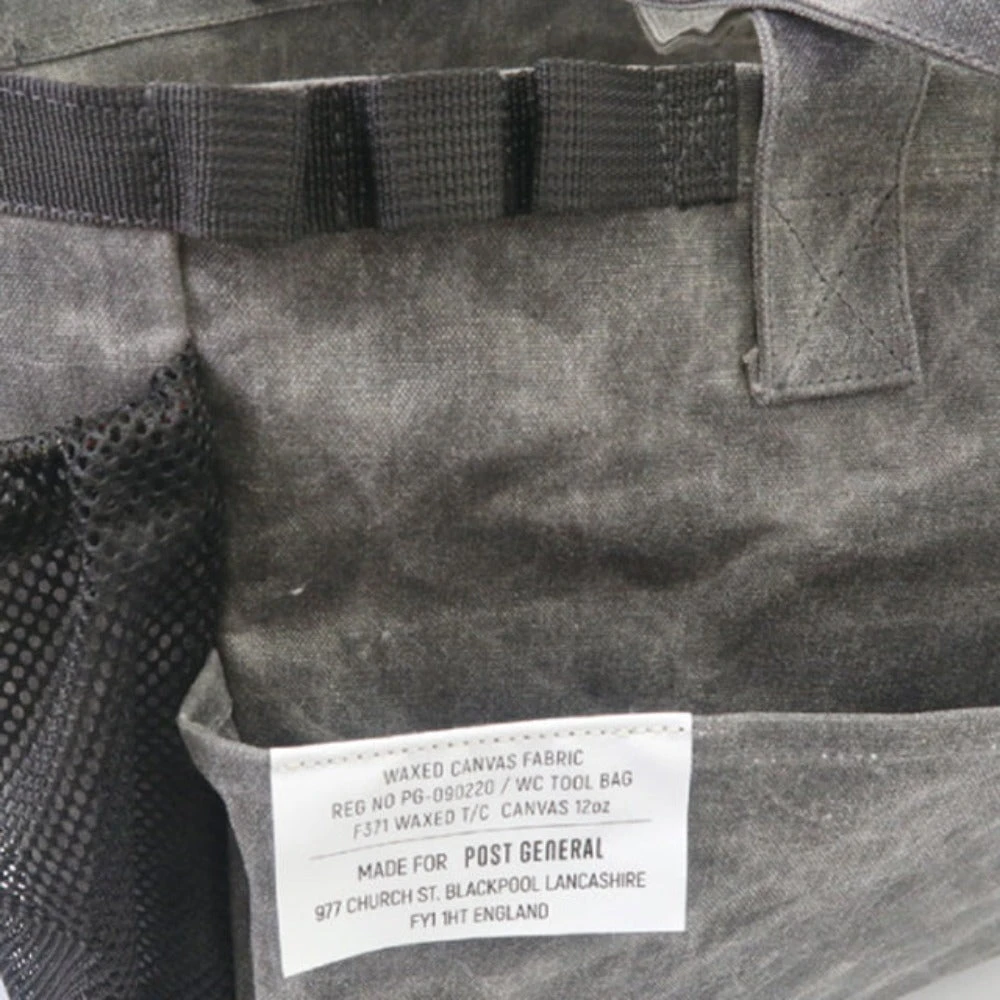 Post General Waxed Canvas Tool Bag Rectangle - Grey - Image 3