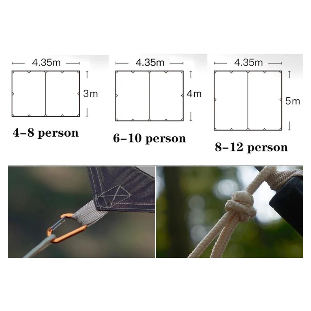 Adventurer Tanxianzhe Waterproof Awning Anti-tearing Sunshade Tarp Outdoor Camping Tan - Image 9