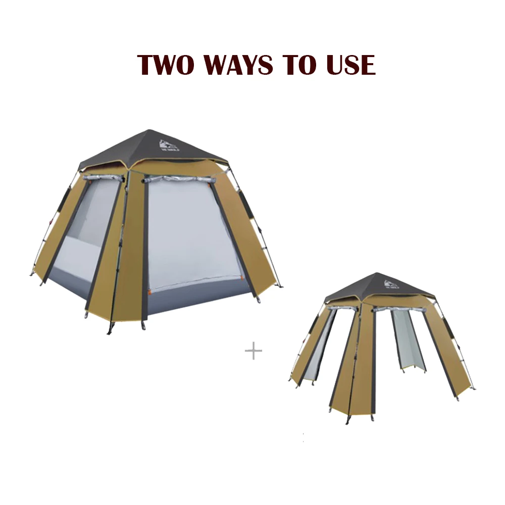 Hewolf Auto 3-4 Person Tent - Camel - Image 2