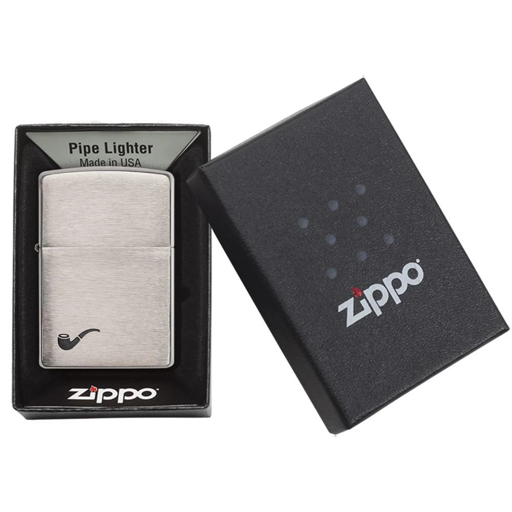 Zippo 200pl Pipe Brushed Chrome - Refillable Windproof Lighter - Image 4