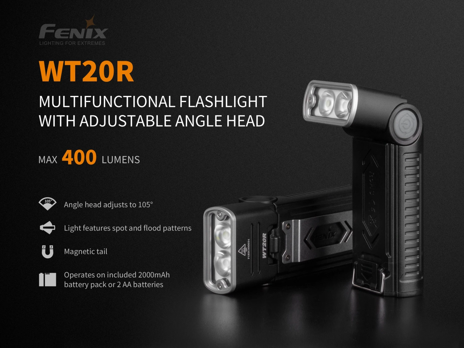 Fenix WT20R XP-G2 S2 Multi-Functional Work LED Flashlight - Image 2