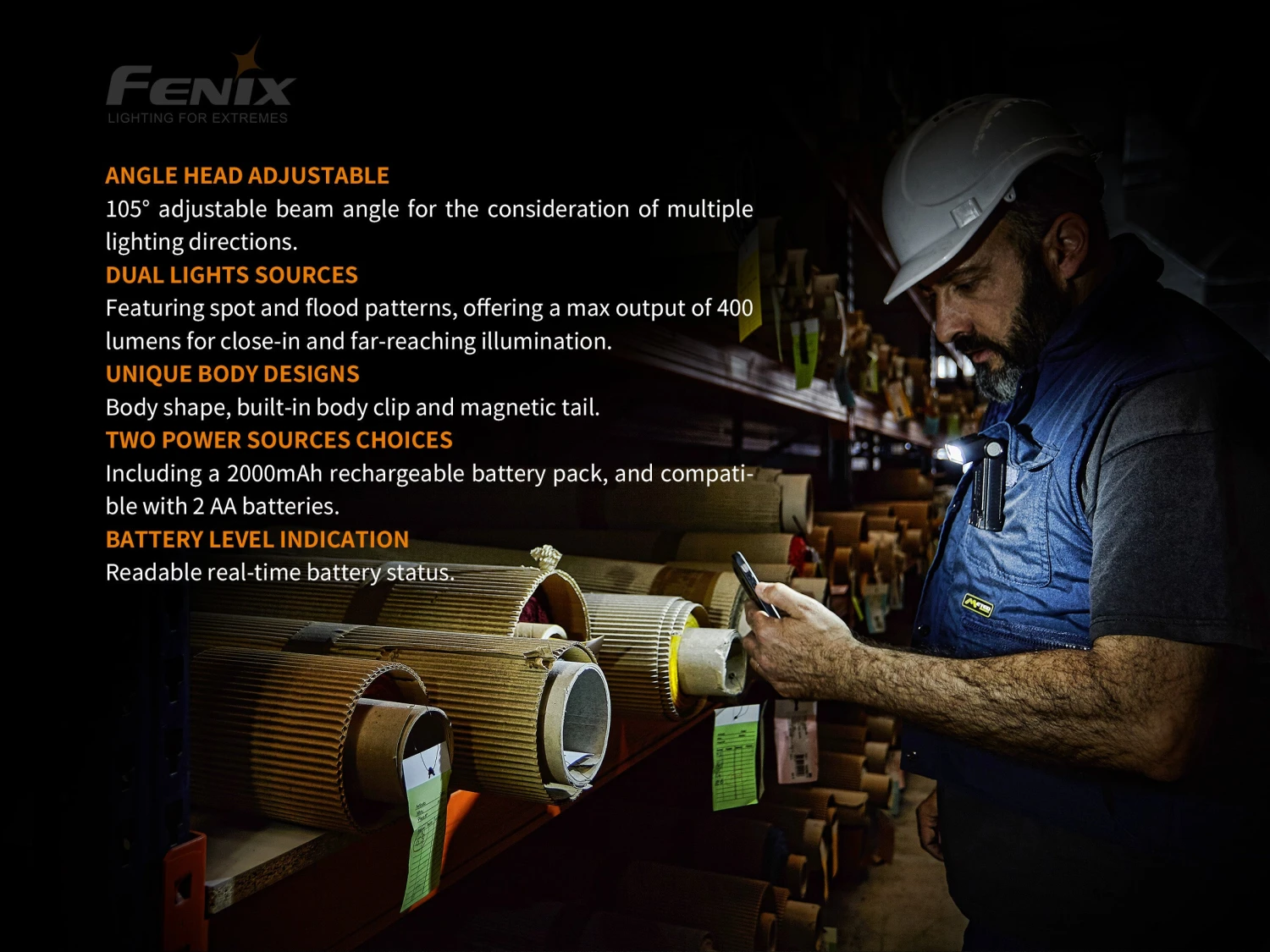 Fenix WT20R XP-G2 S2 Multi-Functional Work LED Flashlight - Image 3