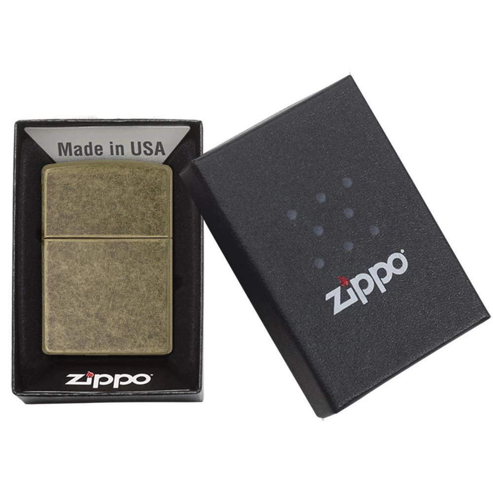 Zippo 201FB Antique Brass - Refillable Windproof Lighter - Image 3