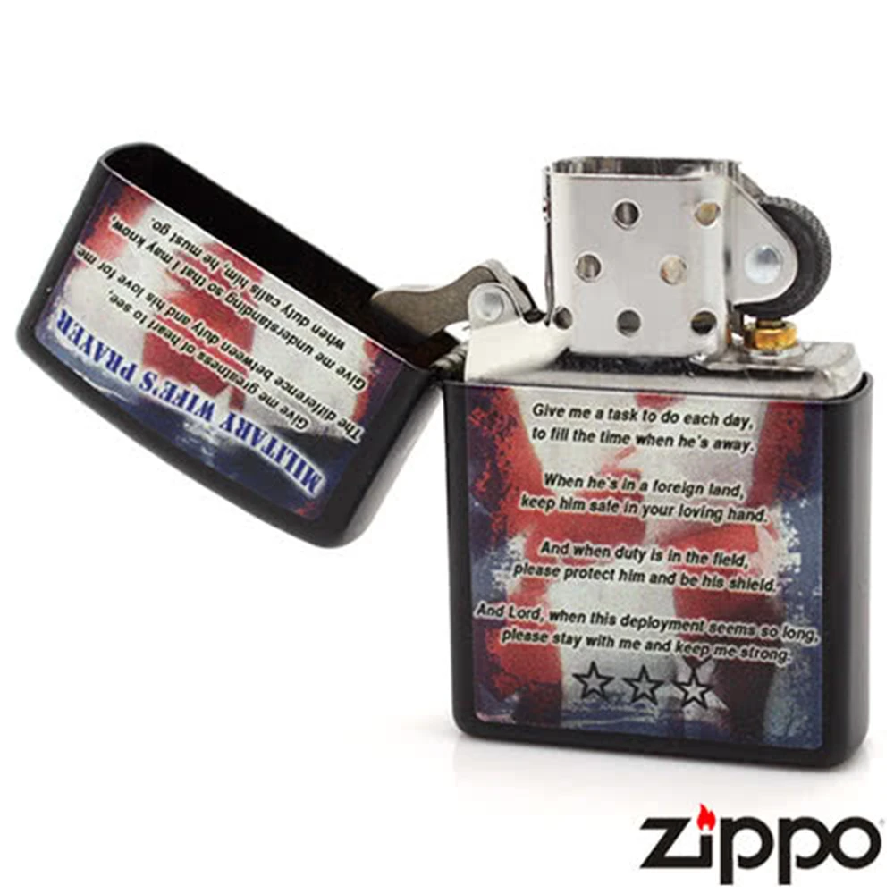 Zippo Military Wife Prayer Refillable Windproof Lighter - 28315 - Image 3