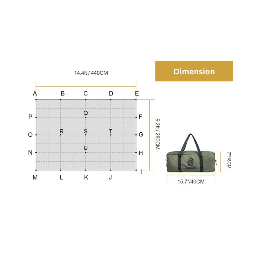 OneTigris FJORD T/C Camping Tarp - Image 2