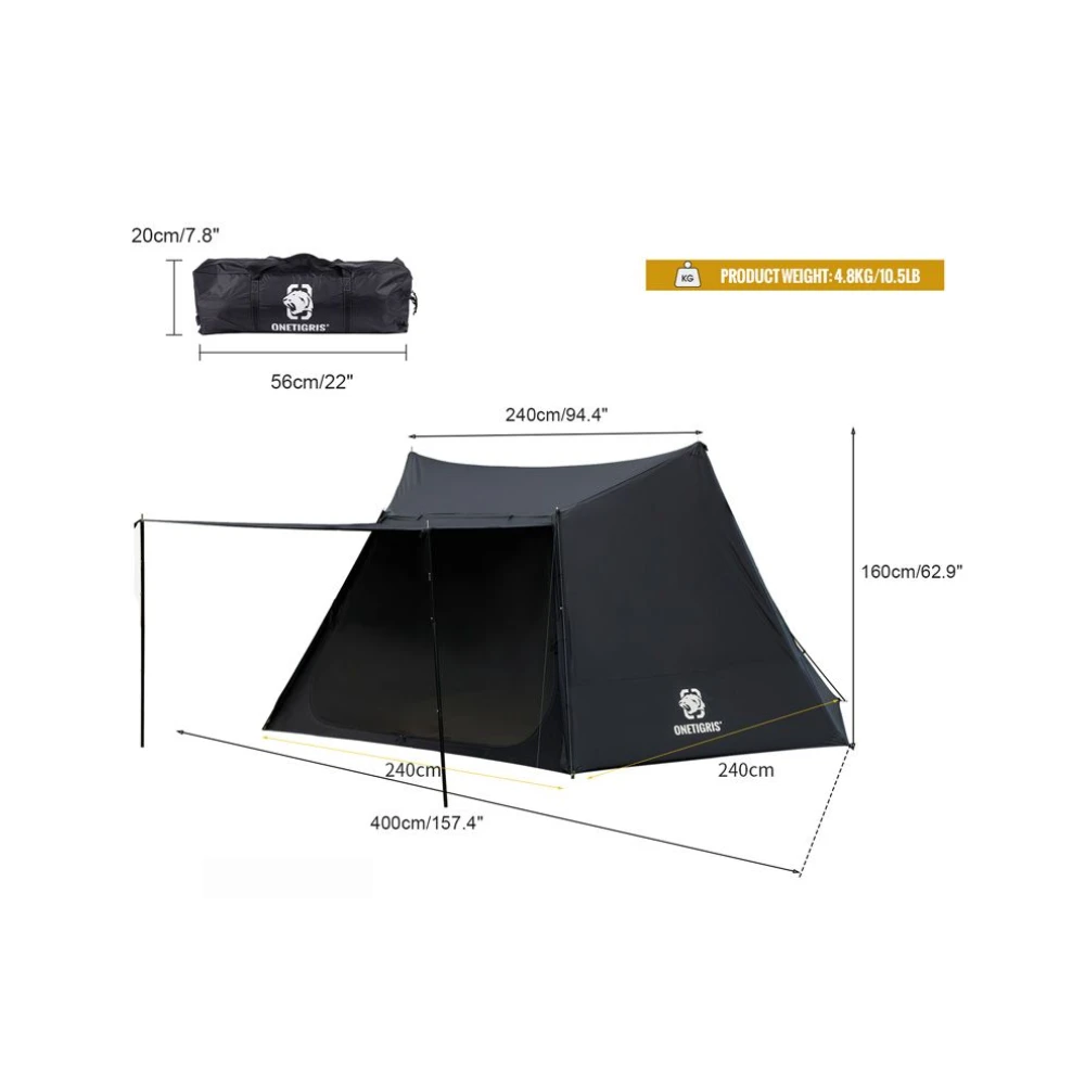 OneTigris Solo Homestead Camping Tent - Black - Image 2