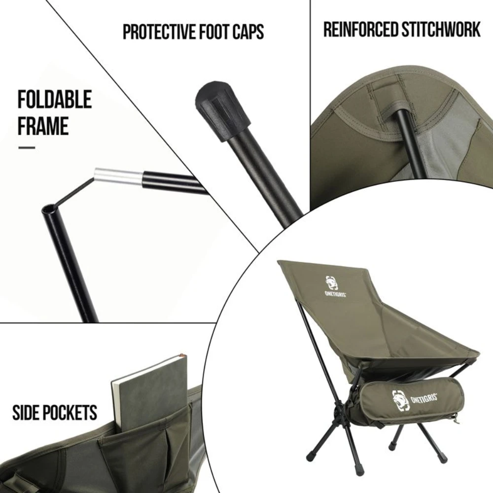 OneTigris Portable Camping Chair Large - Ranger Green - Image 3