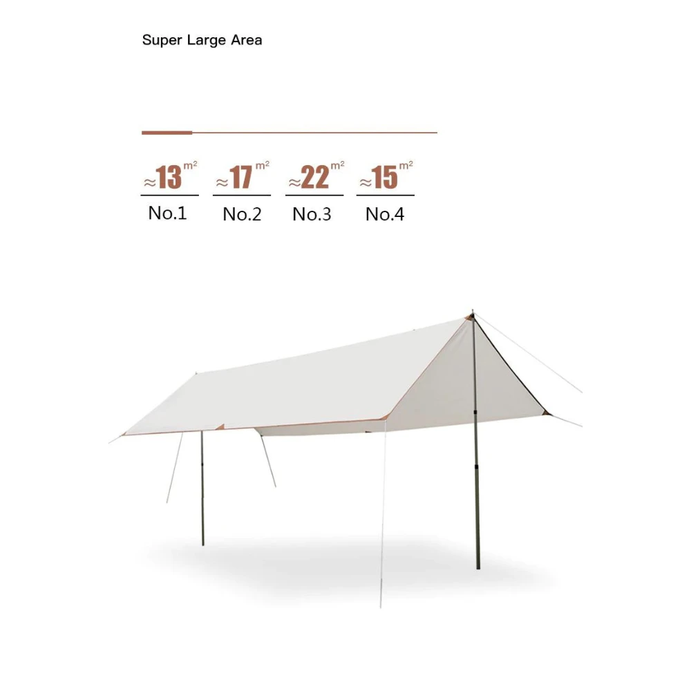 Adventurer Tanxianzhe Waterproof Awning Anti-tearing Sunshade Tarp Outdoor Camping Tan - Image 8