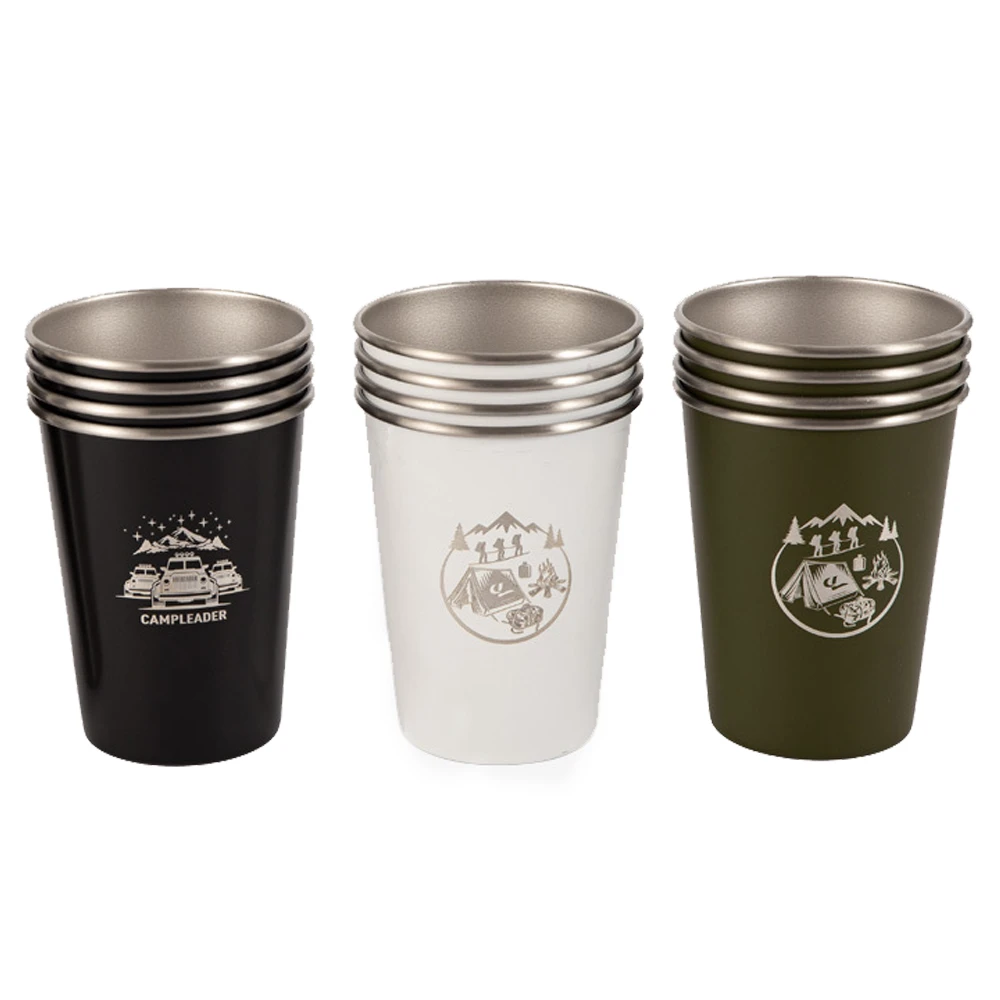 Camp Leader 4 Pcs Stainless Steel Cup - Black - Image 4