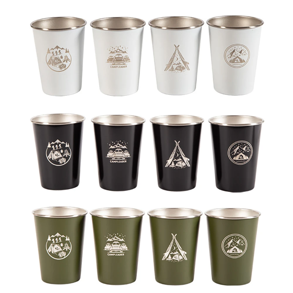 Camp Leader 4 Pcs Stainless Steel Cup - Black - Image 3