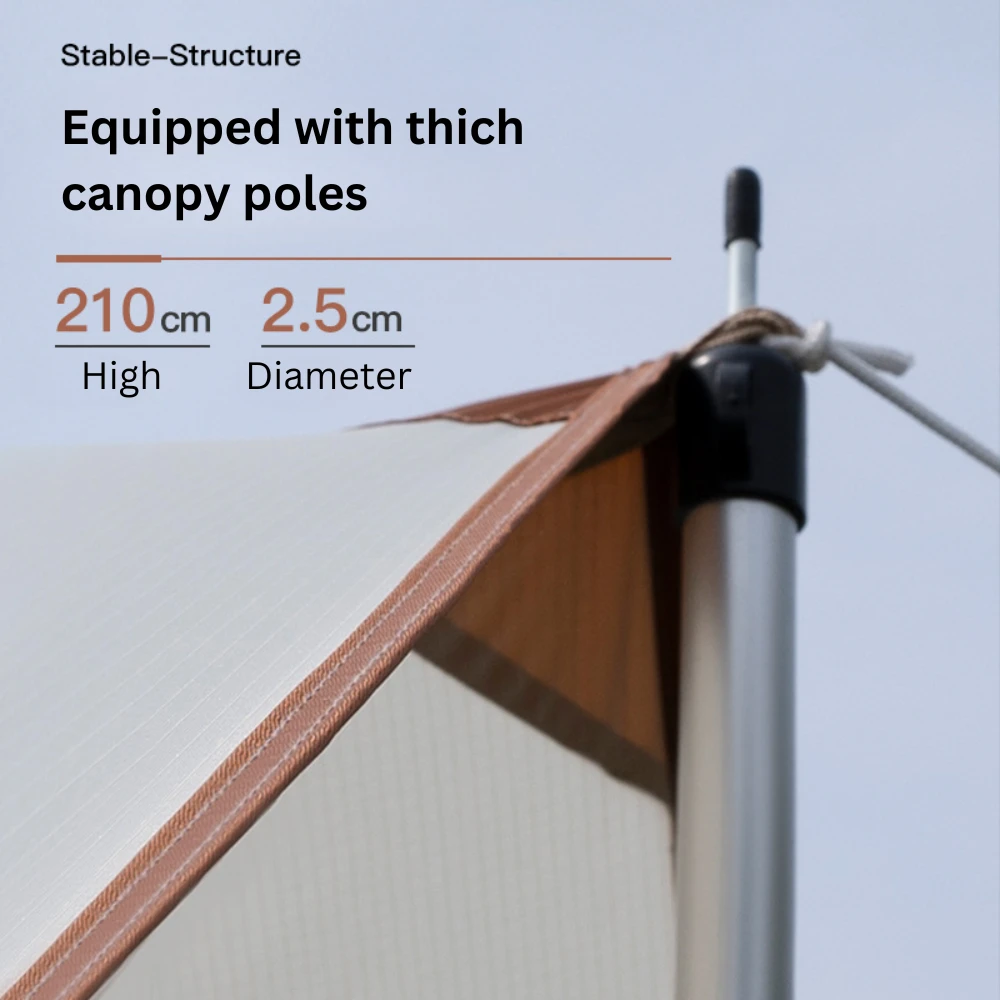 Adventurer Tanxianzhe Waterproof Awning Anti-tearing Sunshade Tarp Outdoor Camping Tan - Image 6