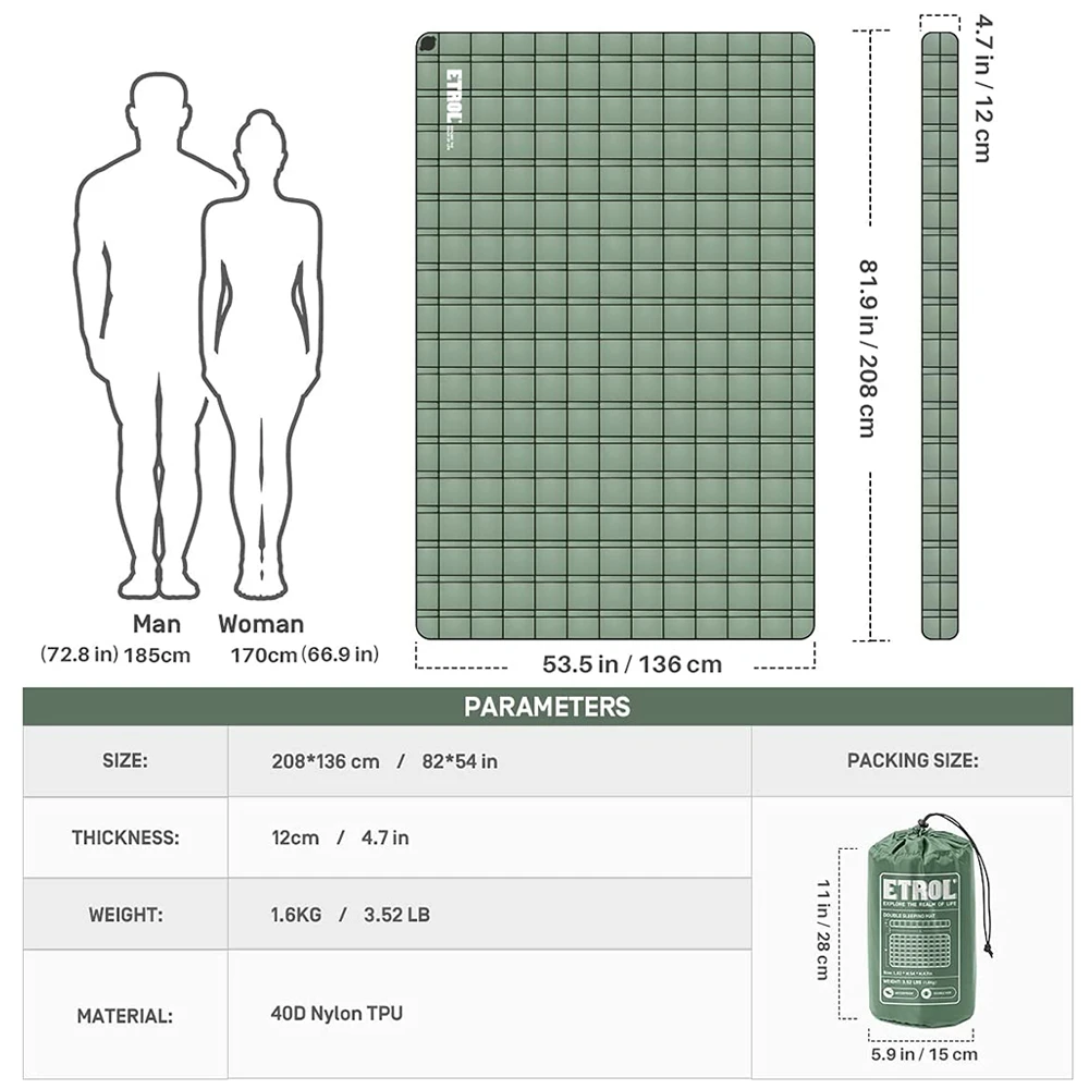 Etrol Whale Double Inflatable Sleeping Pad - Image 7