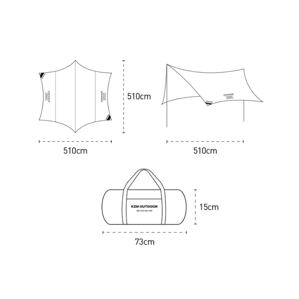 KZM Wild Field Hexa Tarp - Image 3