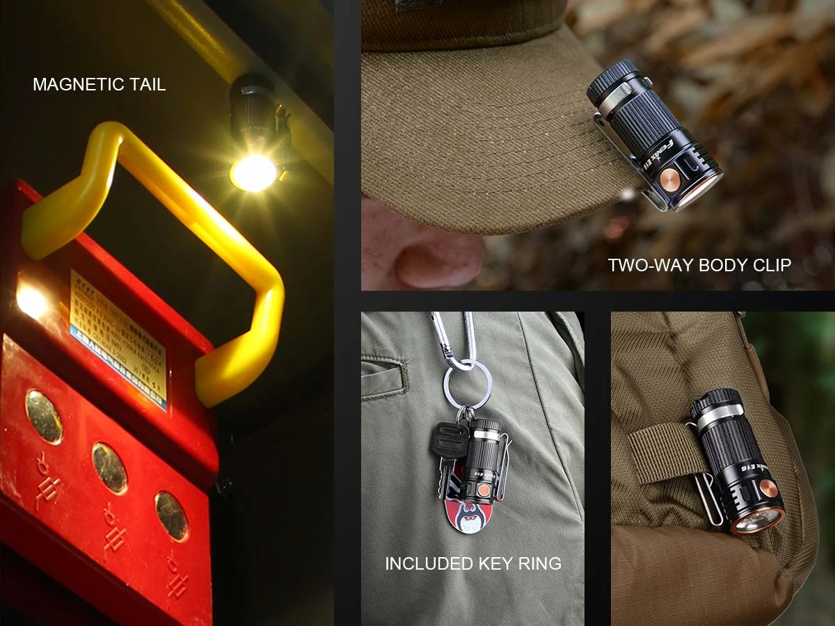 Fenix E16 XP-L Hi Neutral White LED Flashlight BLACK 700 Lumen - Image 2