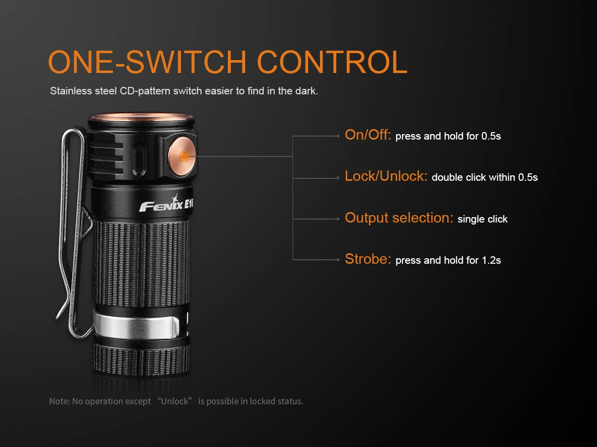Fenix E16 XP-L Hi Neutral White LED Flashlight BLACK 700 Lumen - Image 5
