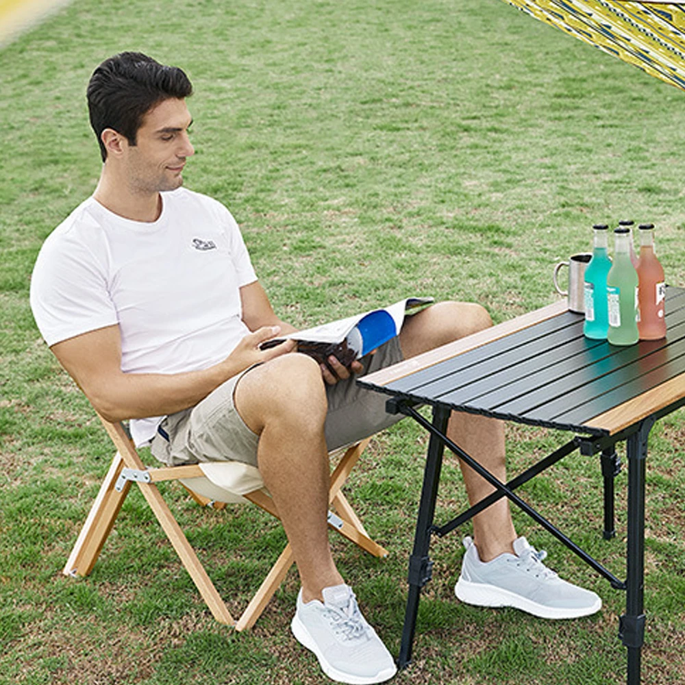 Hewolf Foldable Wooden Chair - Small - Image 3