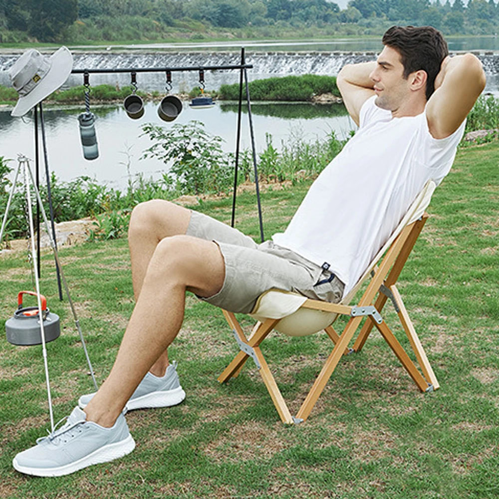 Hewolf Foldable Wooden Chair - Small - Image 4