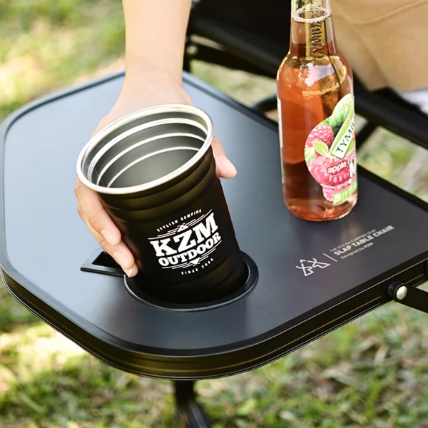KZM Collapsible Chair With Table - Image 4