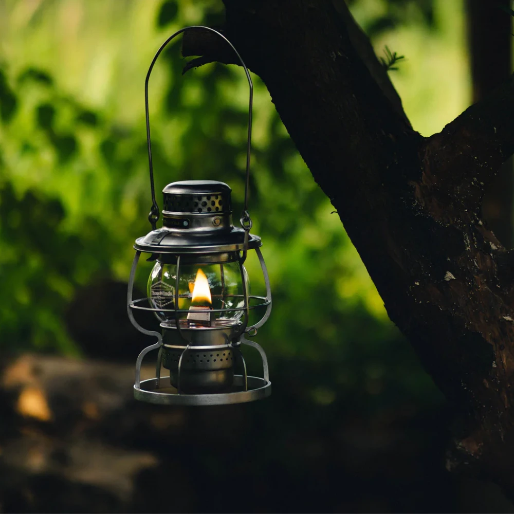 Thous Winds Railroad Kerosene Lamp Vintage Silver - Image 6