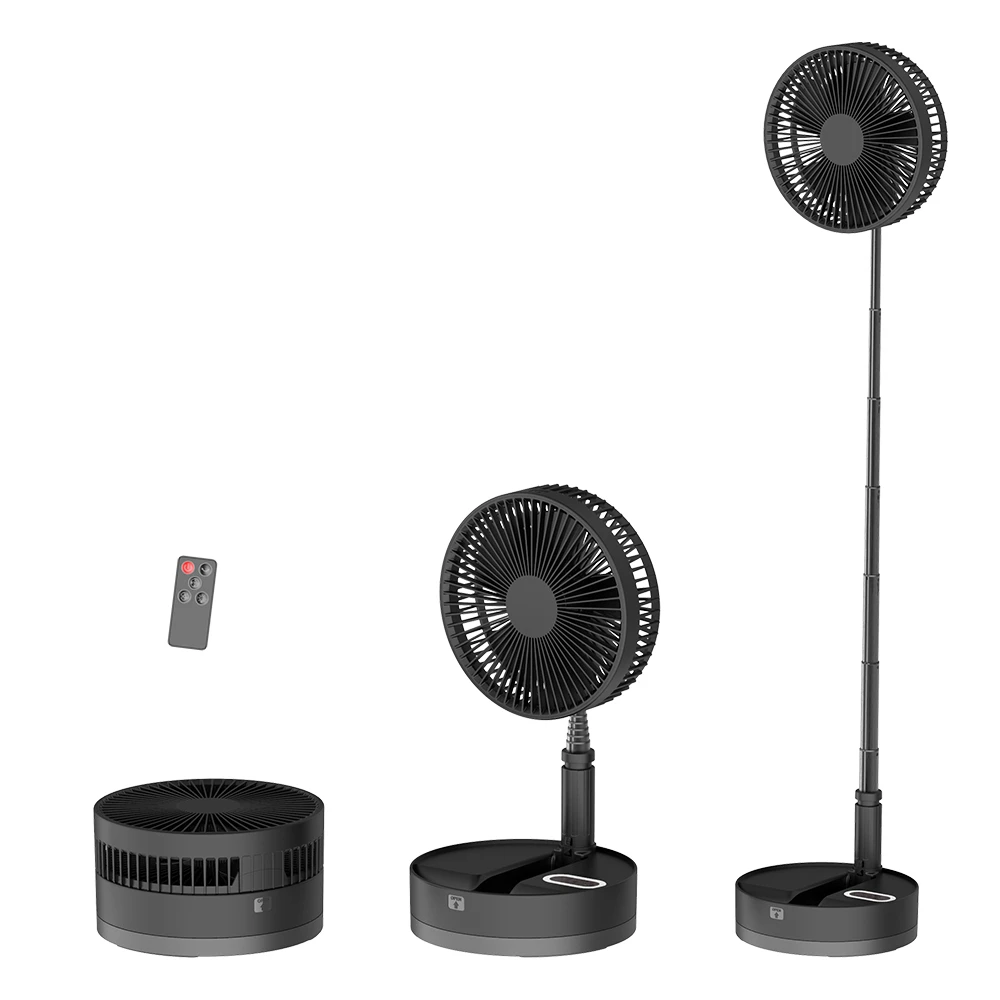 P10 Folding Retractable Camping Fan - Black - Image 5