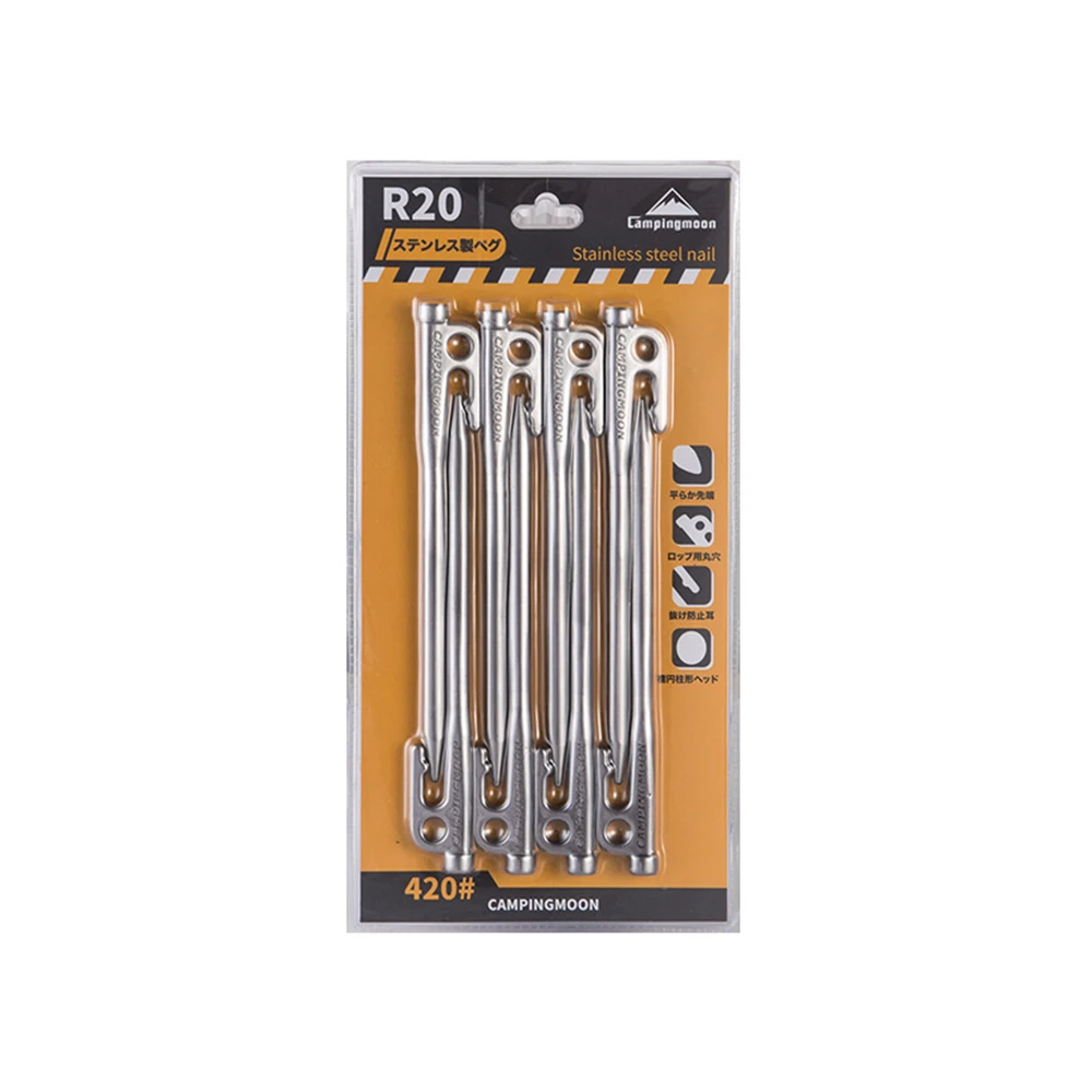 Campingmoon Stainless Steel Tent Pegs Silver - Image 2