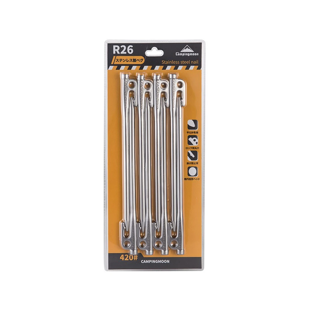 Campingmoon Stainless Steel Tent Pegs Silver - Image 4