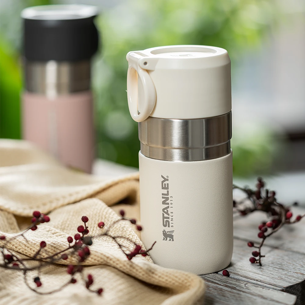 Stanley Go Slim Vacuum Bottle 9.5oz - Hammertone Green - Image 3