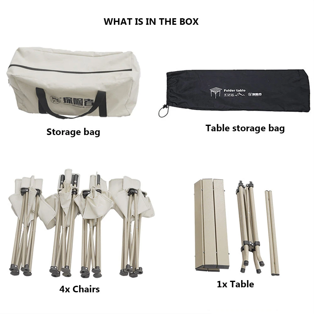Adventurer Tanxianzhe Camping Table And Chairs Set - Khaki - Image 3