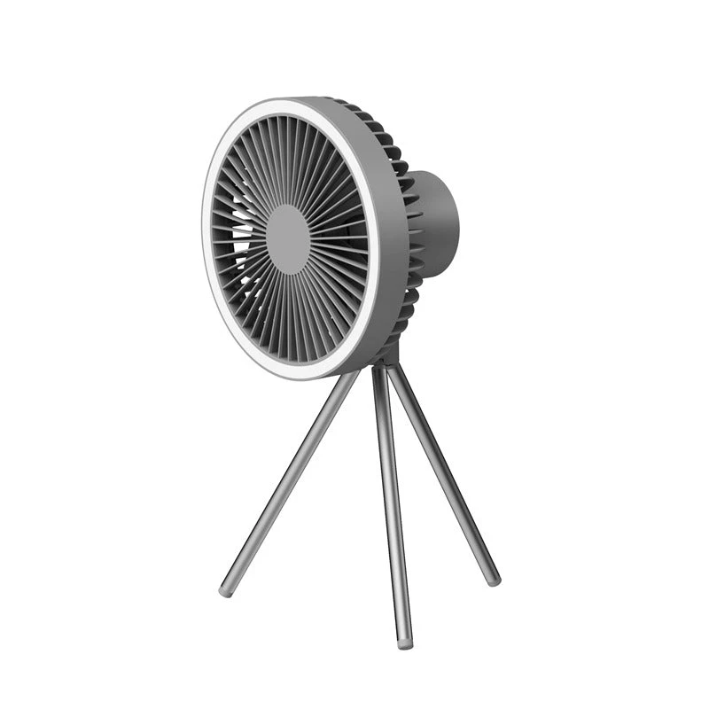 Tripod Fan With White Ring Light USB Rechargeable - Image 5