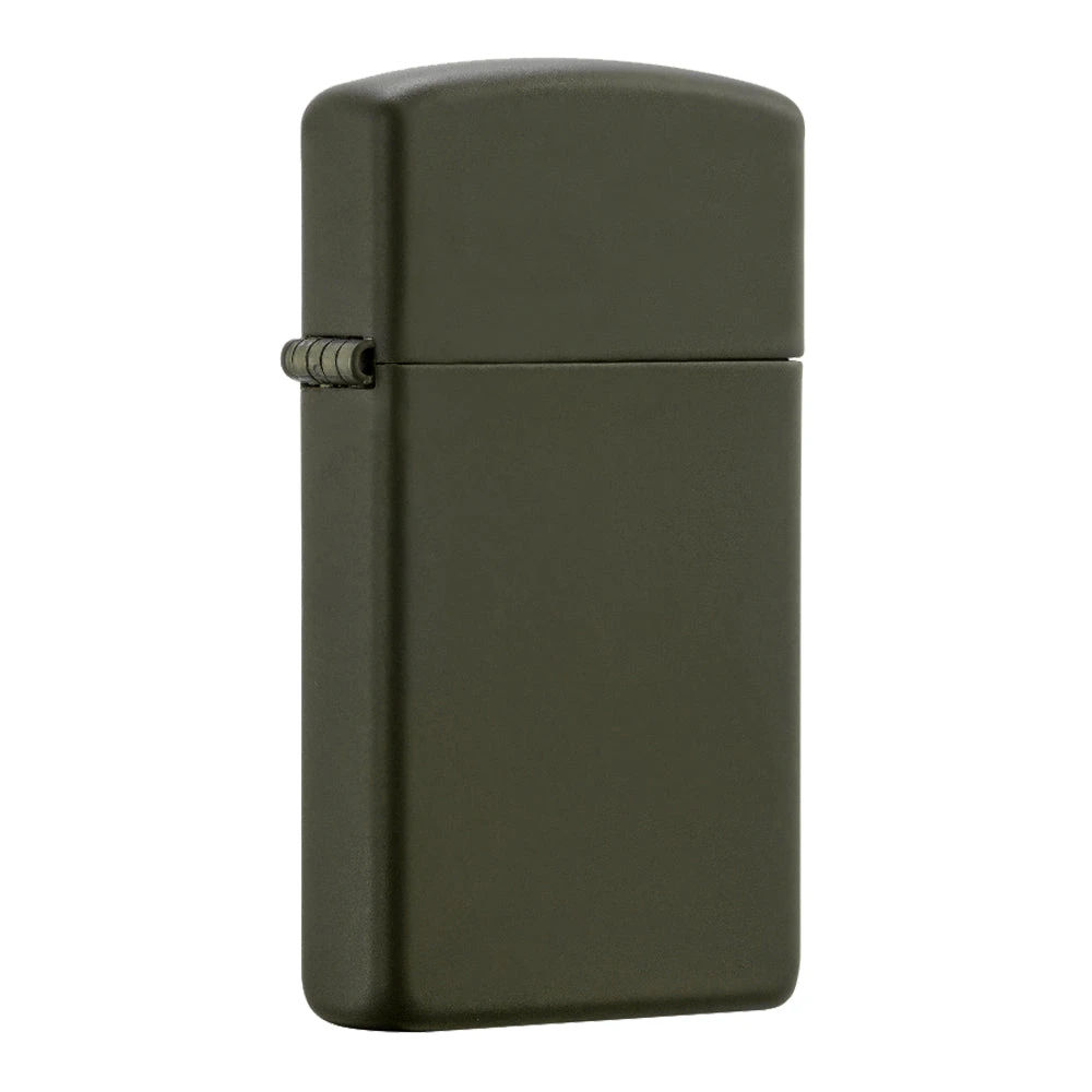 Zippo 1627ZL Slim Green Matte With Zippo Logo - Refillable Windproof Lighter - Image 2