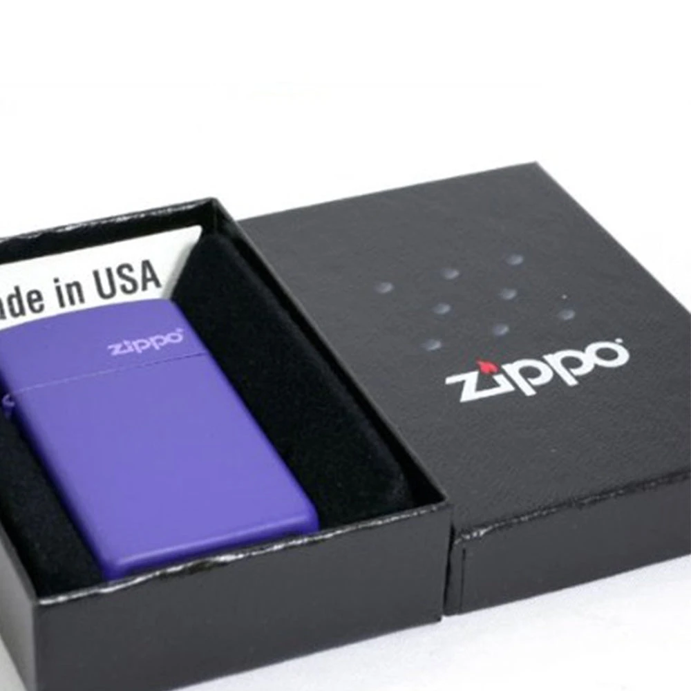 Zippo 1637ZL Slim Purple Matte With Zippo Logo - Refillable Windproof Lighter - Image 2