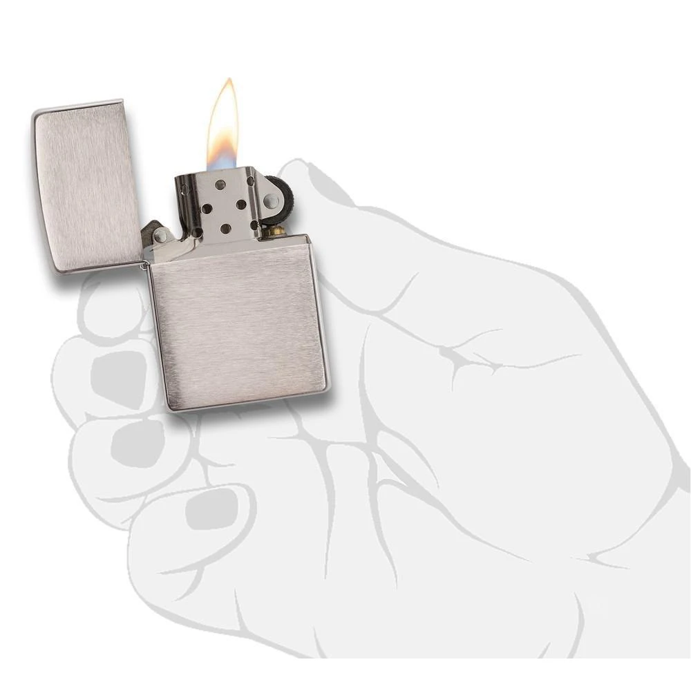 Zippo 200 Classic Brushed Chrome - Refillable Windproof Lighter - Image 4
