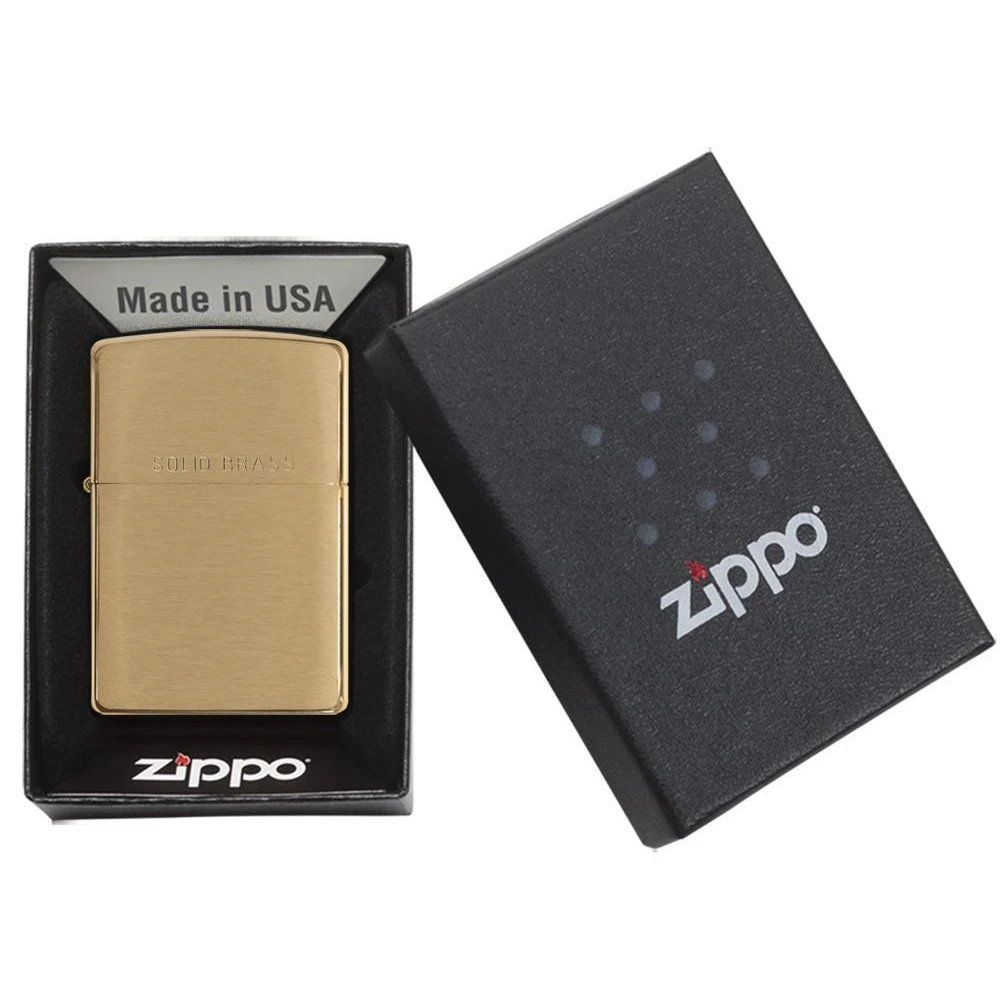 Zippo 204 Brushed Solid Brass - Refillable Windproof Lighter - Image 4