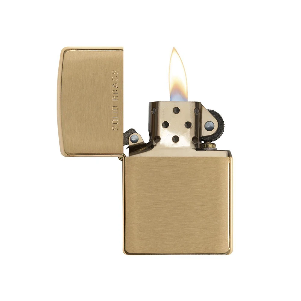 Zippo 204 Brushed Solid Brass - Refillable Windproof Lighter - Image 3