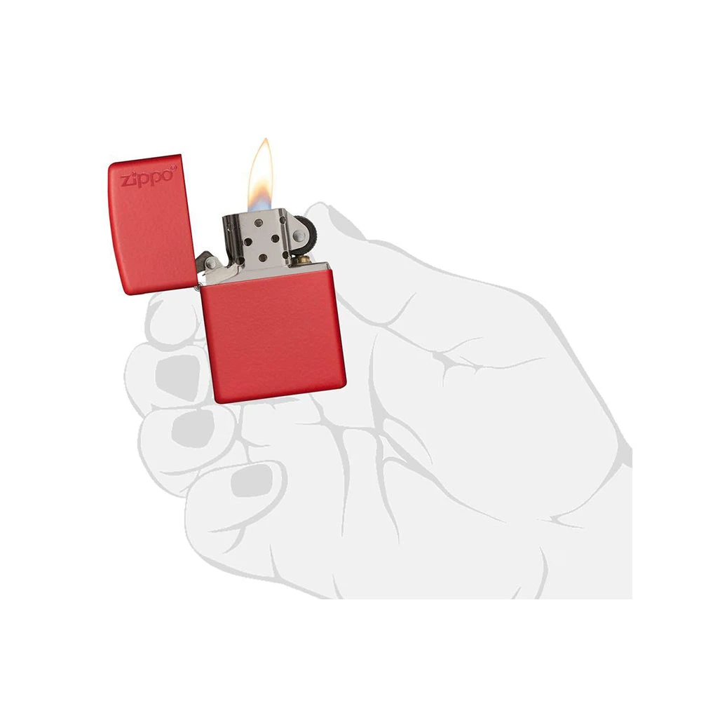 Zippo 233ZL Red Matte With Zippo Logo - Refillable Windproof Lighter - Image 5