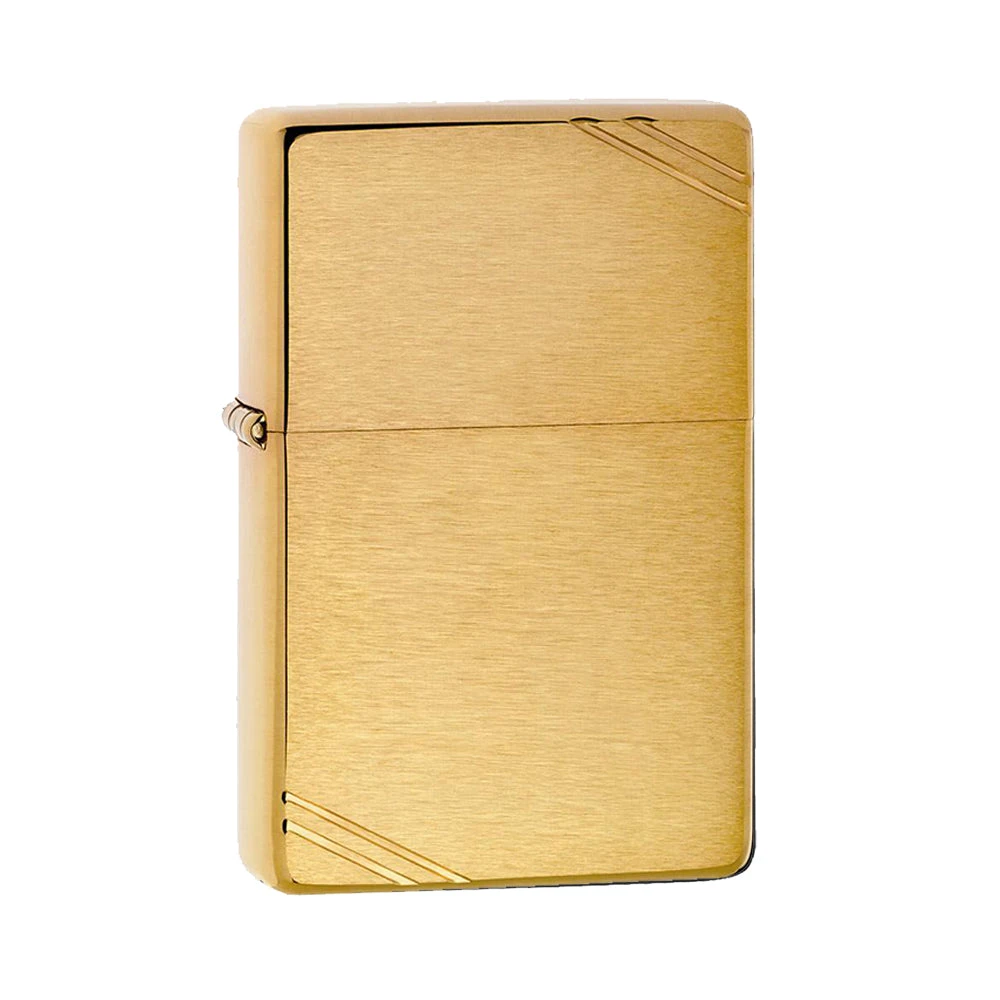 Zippo 240 Brushed Brass Vintage With Slashes - Image 3
