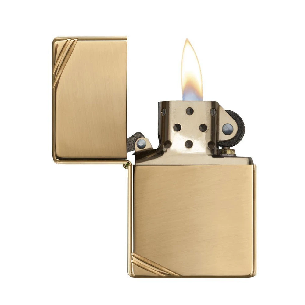 Zippo 270 High Polish Brass Vintage With Slashes - Refillable Windproof Lighter - Image 2