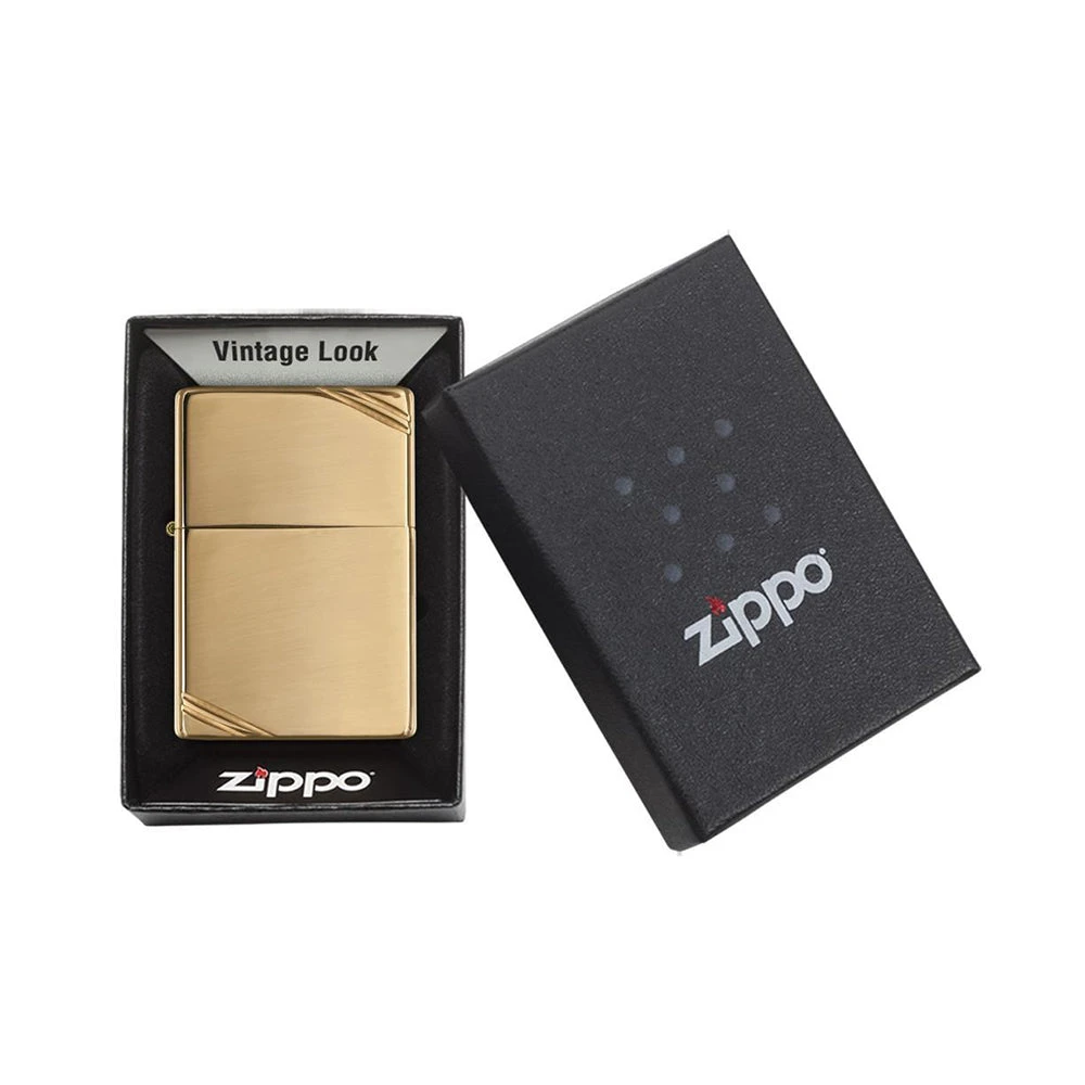 Zippo 270 High Polish Brass Vintage With Slashes - Refillable Windproof Lighter - Image 4